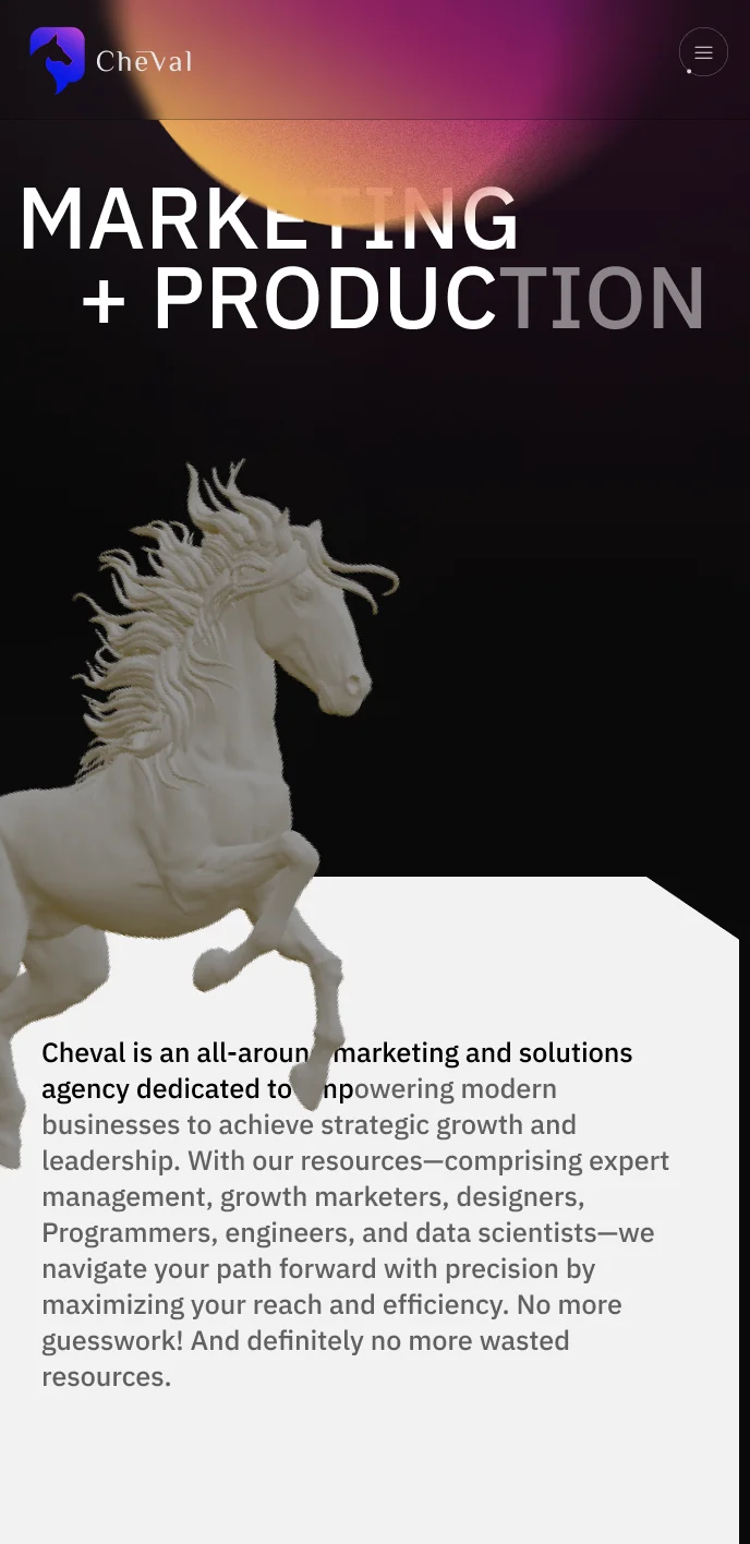 Cheval Agency phone user interface